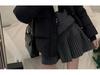 Korean Style Deep Gray A-Line Knit Skirt: Slimming Tummy Support, Petite Pleated Design for Autumn and Winter.