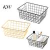 Bathroom Toiletry Organizers Iron Storage Basket, Nordic Style Wire Organizer Bin, Large Capacity Baskets Decorative Container for Kitchen Countertop