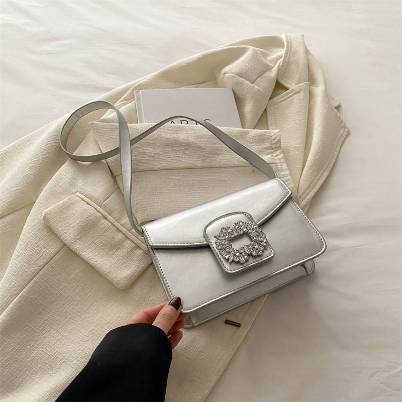 Chic French Designer Shoulder Bag For Women Trendy Mid-size Pu Leather Purse