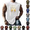 Débardeur sans manches pour homme Coupe ample Streetwear décontracté Maillot musculaire d'été Design graphique imprimé pour activités de plein air