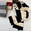 Versatile Casual Warm Contrast Color Scarf Student Knitted Striped Color Matching Korean Couple Scarf