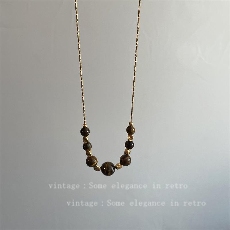 2026 Luxury Raw Stone & Pearl Beaded Dopamine Necklace for Women