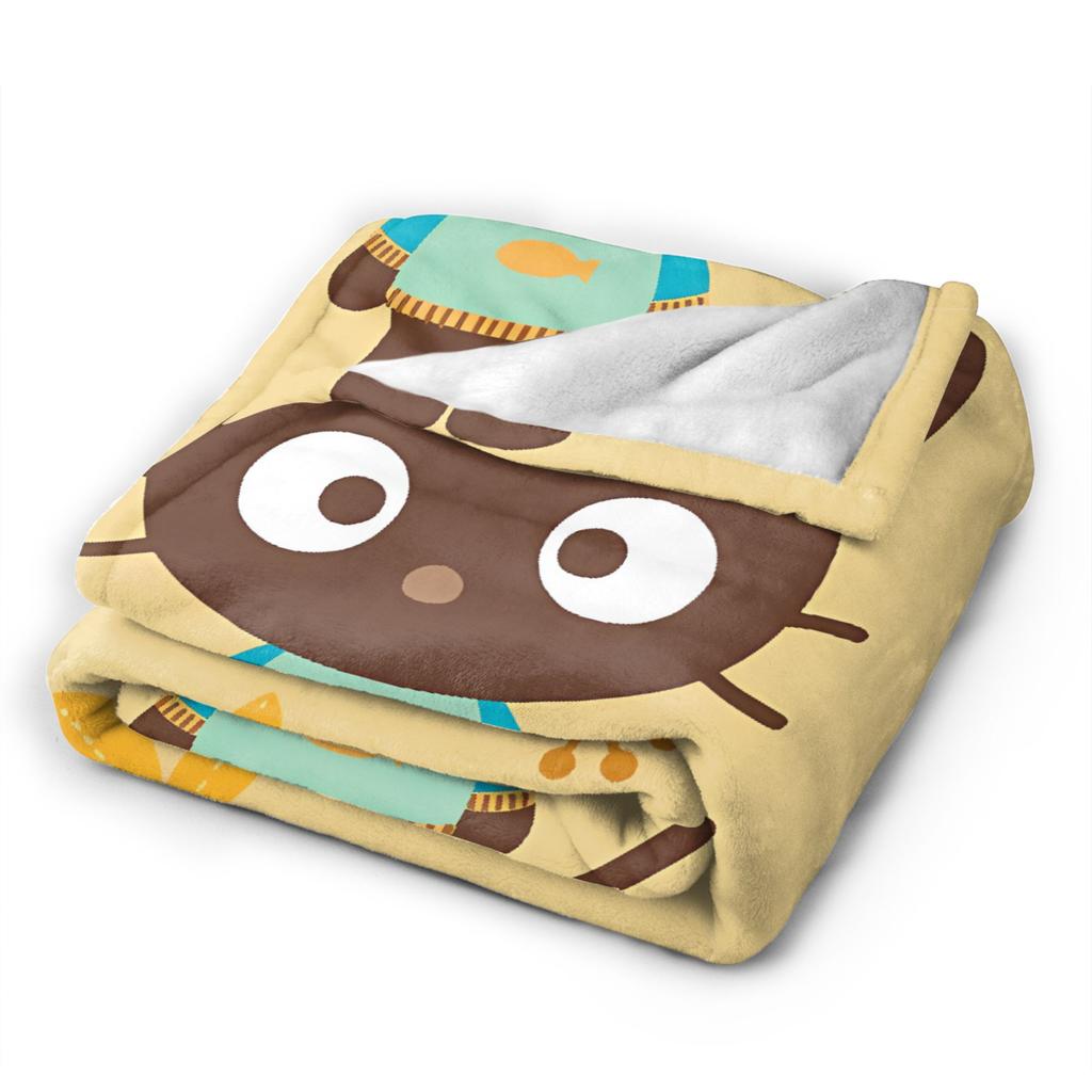 Warm Soft Blanket Child Picnic Cute Chococats Throw Blanket Black Cat Flannel Bedspread For Couch Chair Fashion Sofa Bed Cover