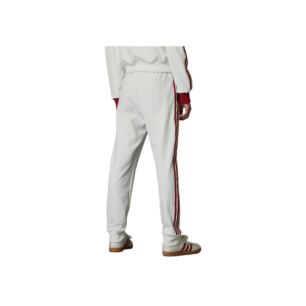 Adidas Originals Striped Mid-Rise Drawstring Slim Fit Retro Sport Spliced Knitted Pants Men Pants Off-White JF0594
