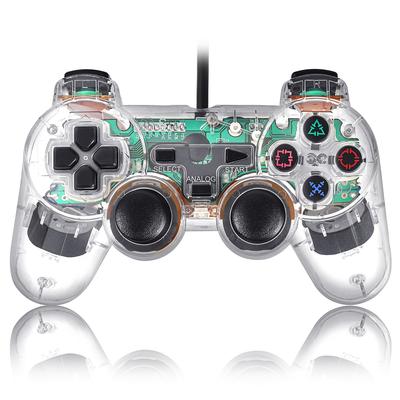 K&SGAMER PlayStation 2 Wired Controller, Compatible with PlayStation 2, PS2 Analog Controller (Clear White)
