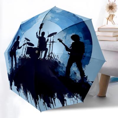 1pc Band Performance Automatic Open/Close Umbrella, Portable Folding Umbrella for Travel, Themed Events050