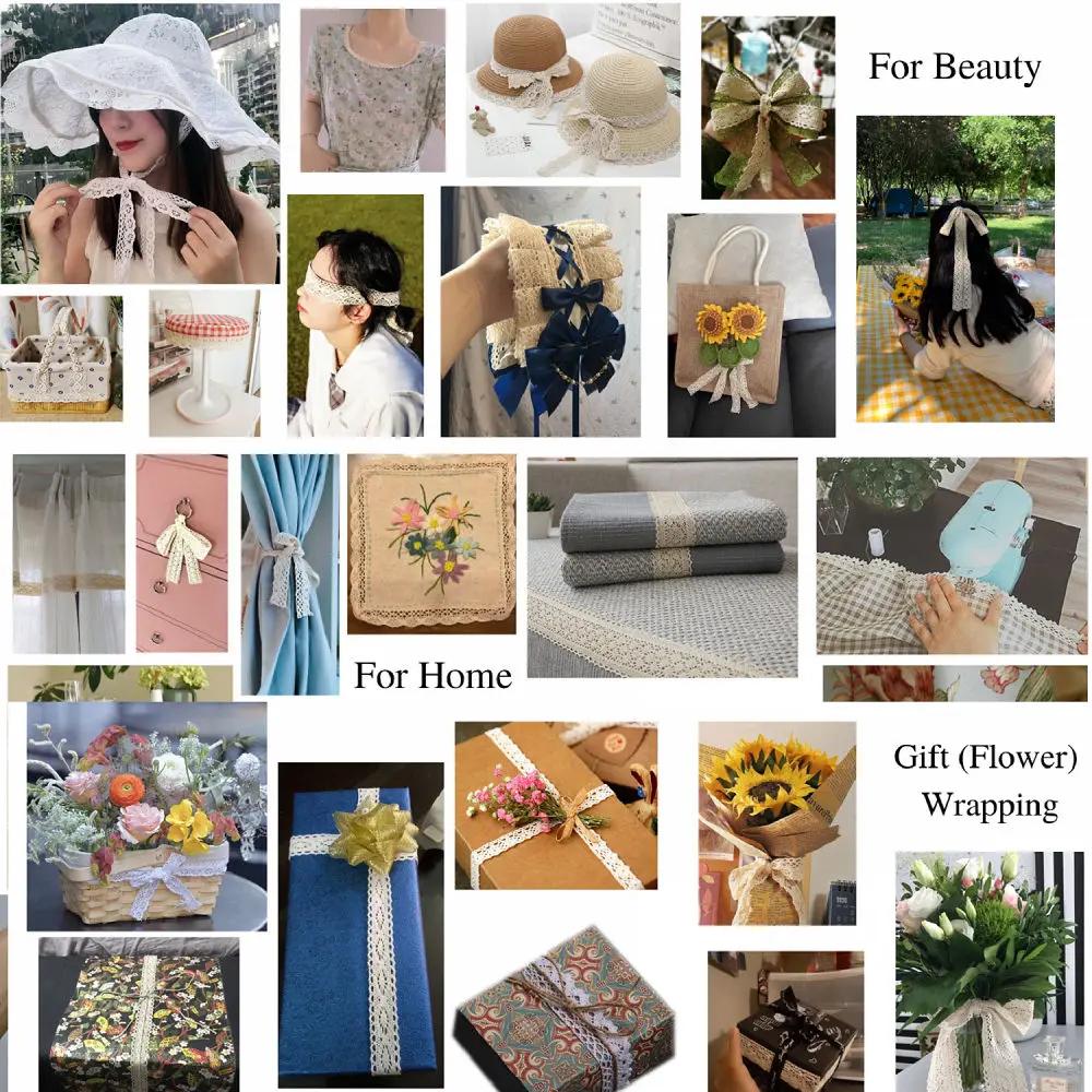 5 Meter Weiß Schwarz Spitzenband Sortierte Muster Borten für Geschenkverpackung Weihnachten Hochzeitsdekorationen DIY Basteln Nähzubehör