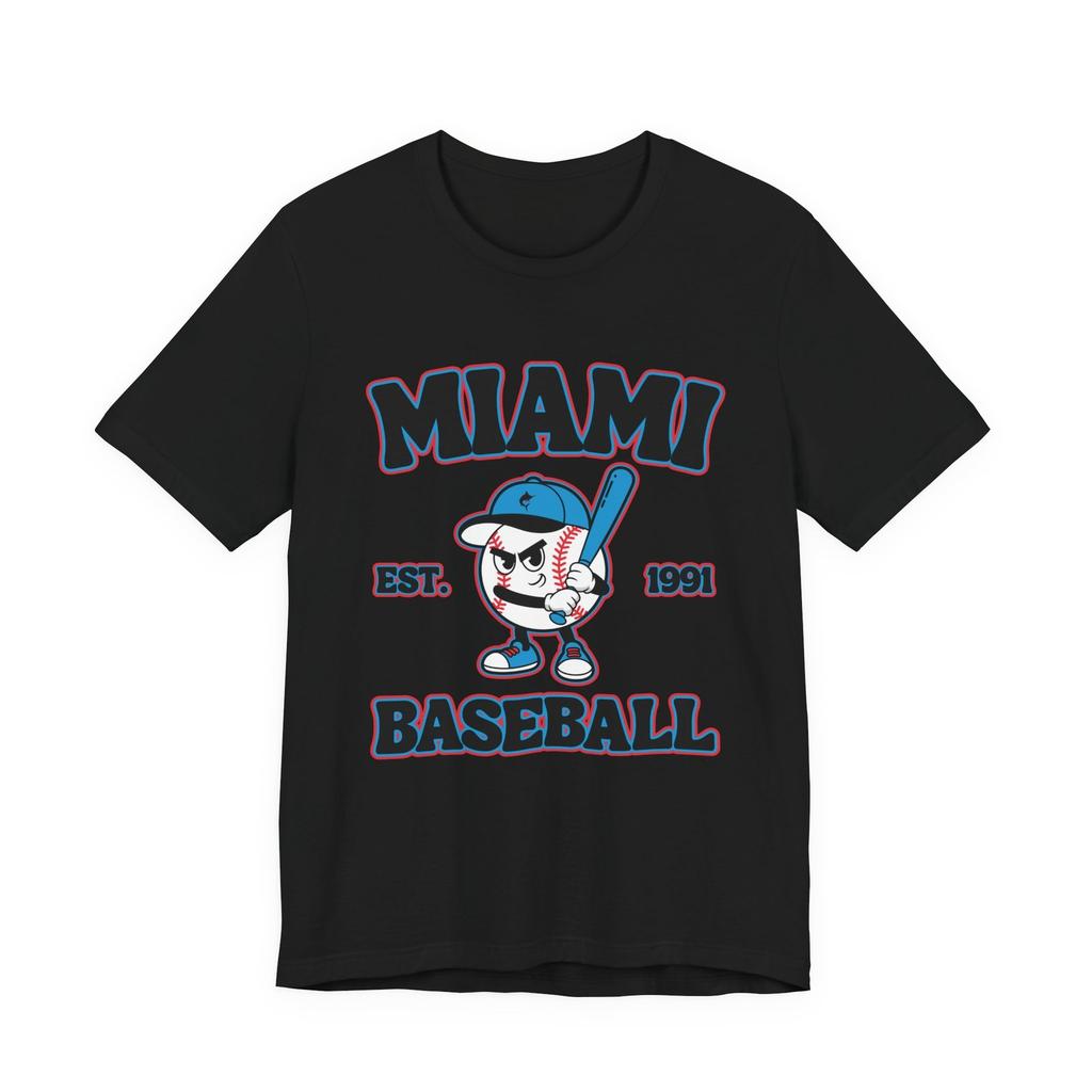 Retro Miami Baseball T-Shirt Vintage Style Mascot Tee Team Colors