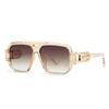 Fashion Retro Luxury Leopard Gradient Square Women Sunglasses Metal Frame Trendy Sunshade UV400