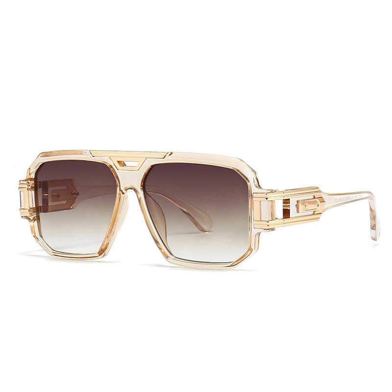 Fashion Retro Luxury Leopard Gradient Square Women Sunglasses Metal Frame Trendy Sunshade UV400