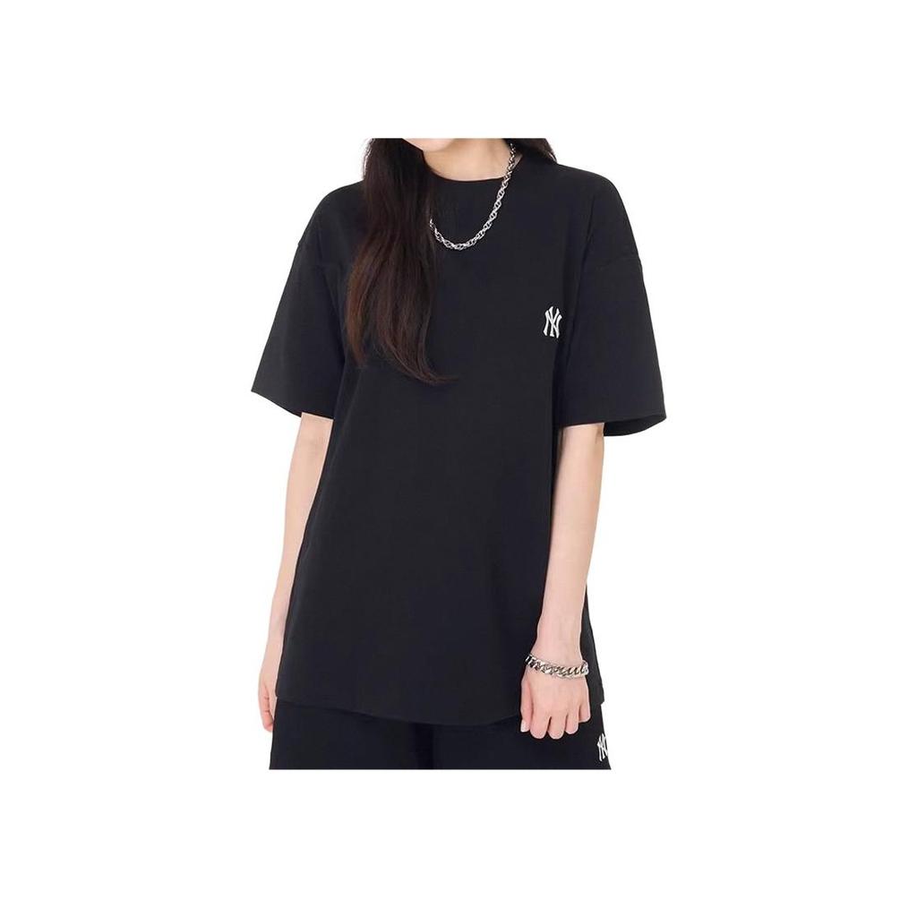 New MLB Drop Shoulder Sleeve T Shirt Women's Black 3FTSB0543-50BKS