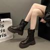 Women's Thick Sole Ankle Boots Autumn Winter New Mid Calf Motorcycle Boots