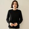 Women's Elegant Round Neck Cashmere Sweater - Autumn/Winter 2026 Collection, Solid Color, Loose Fit, Slimming Flat Knit Base Layer