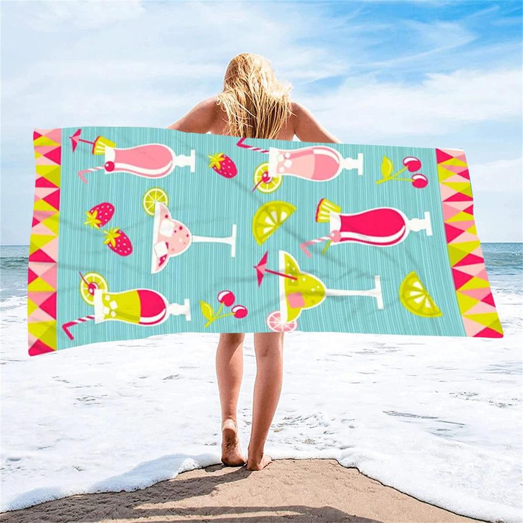 Beach Mat, Microfiber Beach Towel, Ultralight Colored Bath Towel, Sand-proof Beach Mat, Multi-purpose Towel, Suitable For Travel And Swimming Pools.