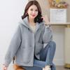 Coat for Women Casual Thickened Cardigan Double Layer Padded Windbreaker Hooded Women Jacket