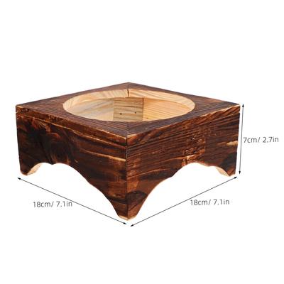 Wooden Korean Stone Pot Stand Heat Resistant Non-Slip Tabletop Rack for Rice Mixing Sand Pots Bibimbap Bowls Home Restaurant Use