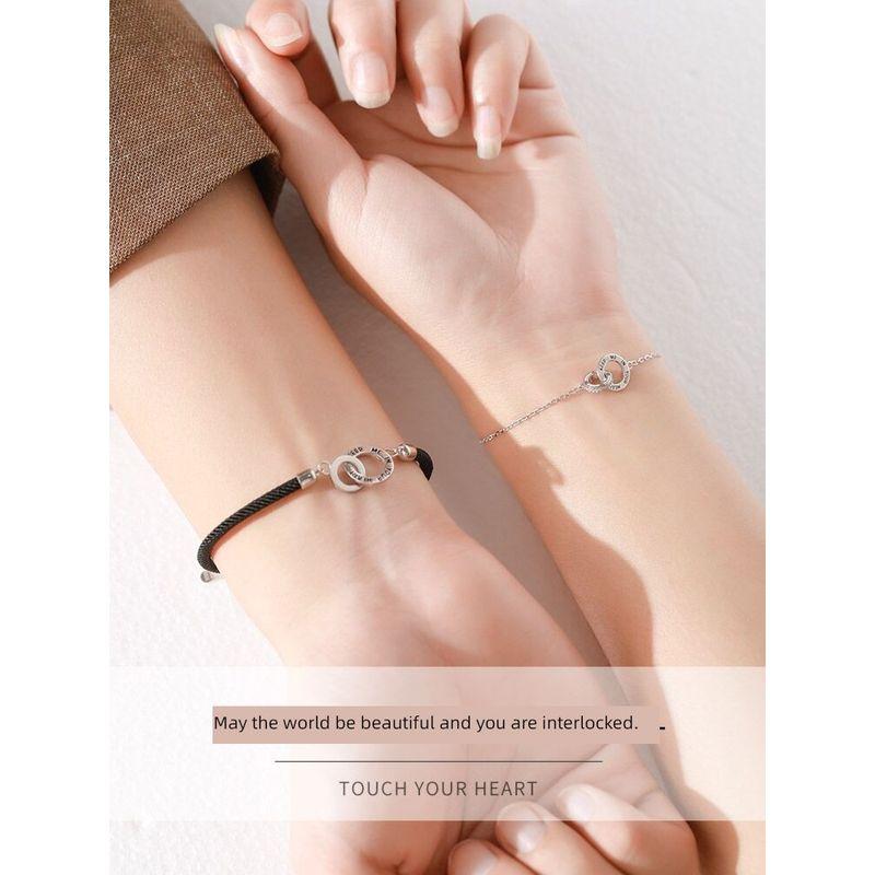 

Niche Design Sterling Silver Couple Bracelet for Girlfriend Women s single bracelet