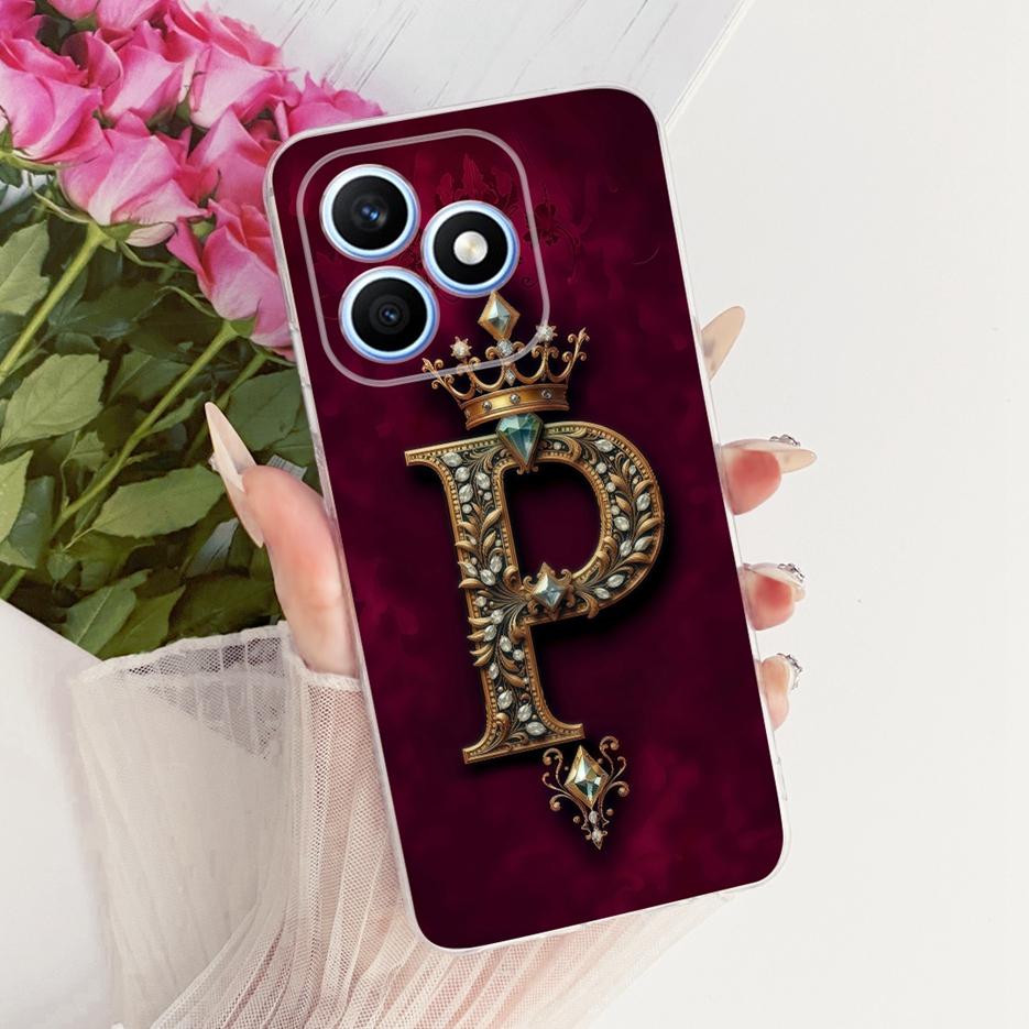 For Honor X8d Case Cute Crown Letters Cover 6.77'' Soft Silicone Slim Phone Case For Honor X8d X 8d HonorX8d 4G Back Cover Coque
