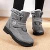 Fashion Plus Size 44 Flat Heels Platform Snow Boots Women 2024 Winter Thick Plush Ankle Boots for Woman Hook Loop Anti Slip Cotton Shoes