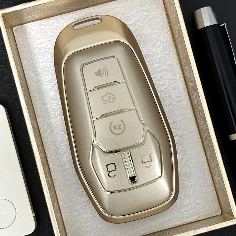 Aluminum Alloy Car Key Cover for Ford Mustang, Explorer, and Lincoln Taurus