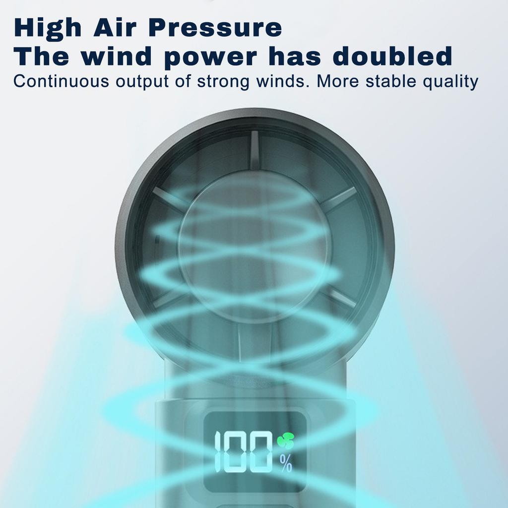 Handheld Electric Fan Portable Fan Hanging Neck Digital Display Turbine Folding High-speed Semiconductor Ice Fan