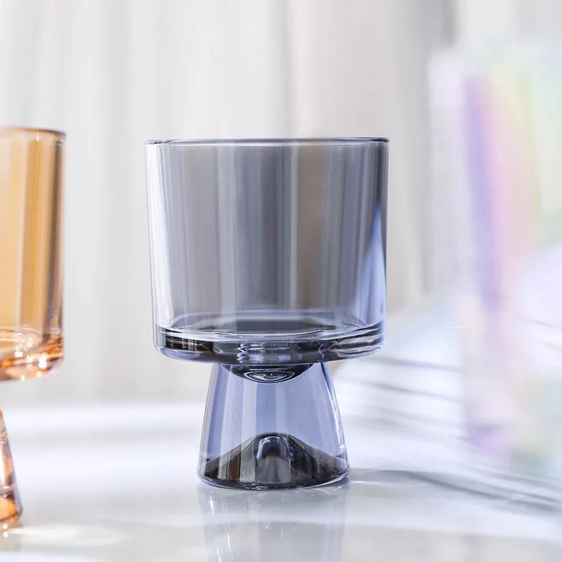 Creative High Footed Glass Cups Exquisite Ice Cream Yogurt Glass Cup Household Breakfast Oat Milk Cup