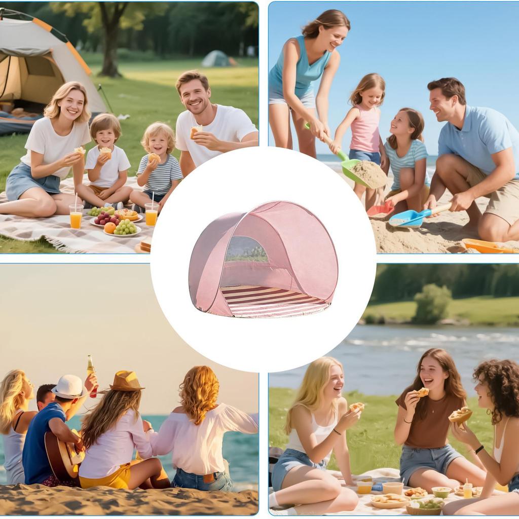 Beach Tent Portable Lightweight Easy Setup Tent Beach Canopy Sun Shade for Family Adults Camping Outdoor Picnic Pool Backyard