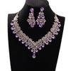 Latest Stylish Design Fancy Wedding Party Crystal Diamonds Necklace Jewellery Set for Women