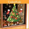 Christmas Scene Pvc Static Cling Window Decal With Santa And Tree For Holiday Decor