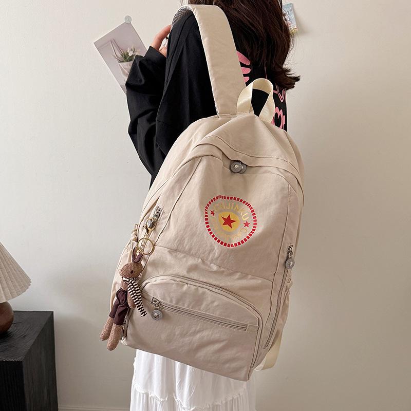 

Casual Canvas Double Shoulder Backpack: Portable, Large Capacity, Ideal for College Students and Short Travel. коричневий