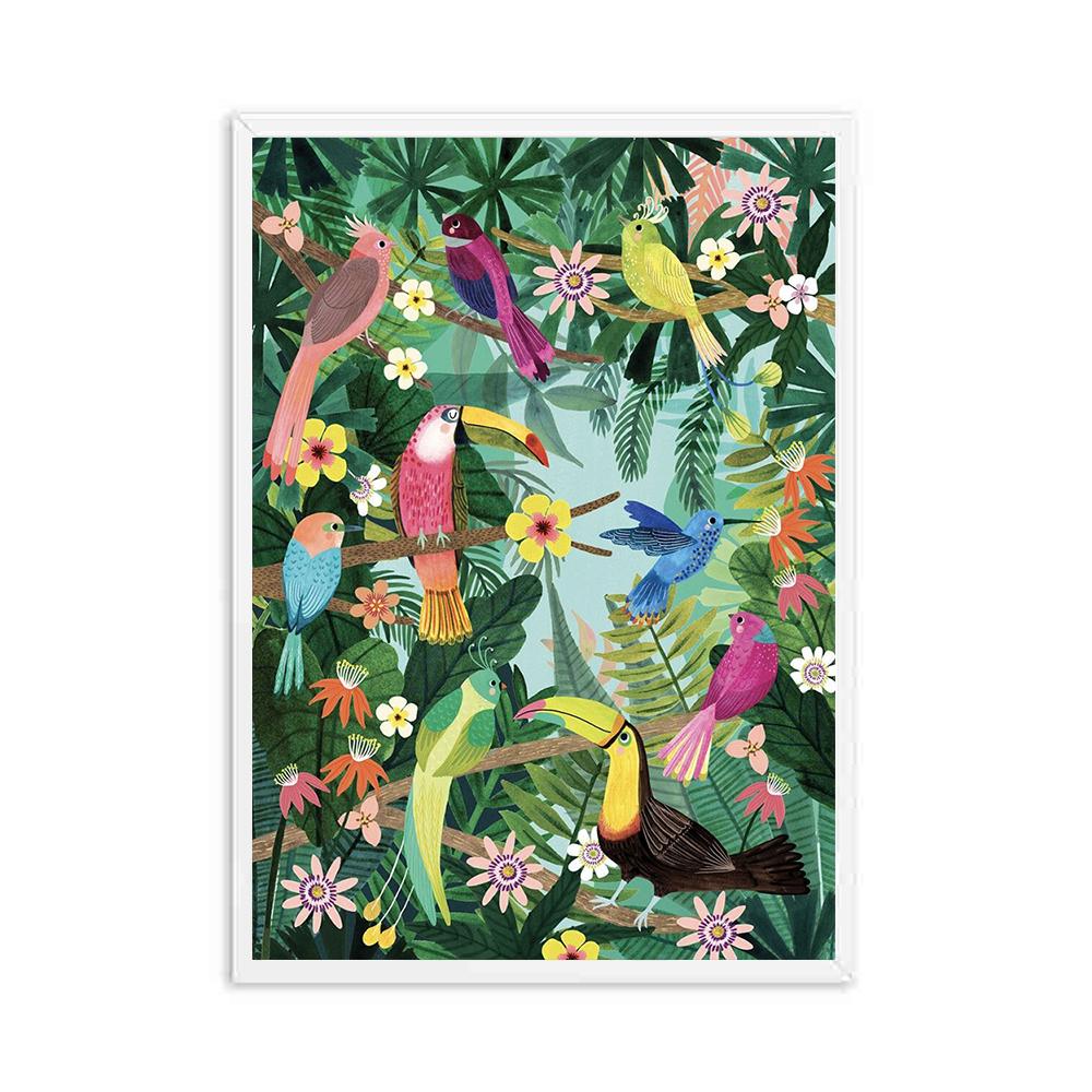 

Тигр, панда, леопард, попугай, джунгли, скандинавские постеры и принты, настенная живопись на холсте, настенные картины для гостиной, домашний декор 40x60cm No Framed