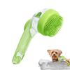 Pet Bath Brush Dog Shampoo Scrubber Gentle Silicone Massager with Soap Dispenser Portable Long Handle Shower Tool