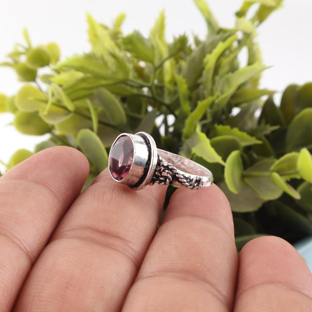 Rhodolite Gemstone, Handmade Silver Jewelry, 925 Solid Sterling Silver Ring, Gorgeous Silver Ring For Wedding Gift
