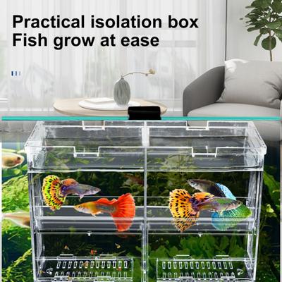 Aquarium Zuchtbox Isolierbox Fischzucht Schlupf Trennwand Transparent Mehrfachgitter Design Fischzucht Isolierbox für Clownfische Aggressive Fische