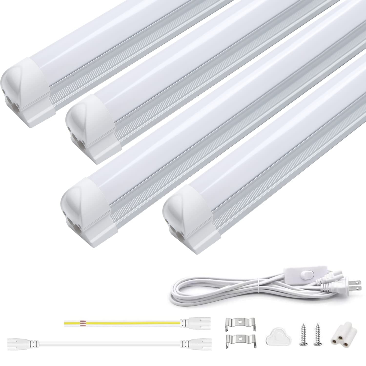 

20W Integrated LED Fluorescent Light Bulb, 9.5W Energy-Saving, T8 Intuitive Light, Daylight White, High Brightness 1350LM, 60cm Base Light, High