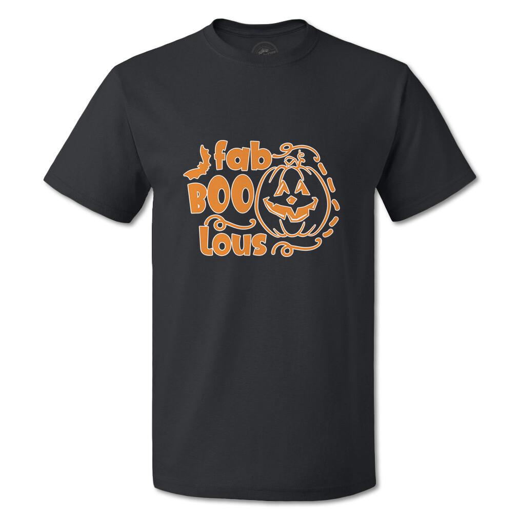 Funny Graphic T Shirts Halloween Fabulous with Pumpkin Cotton Bats Top L