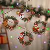 Small Christmas Wreath with Santa Claus Door Hanger and Tree Ornaments