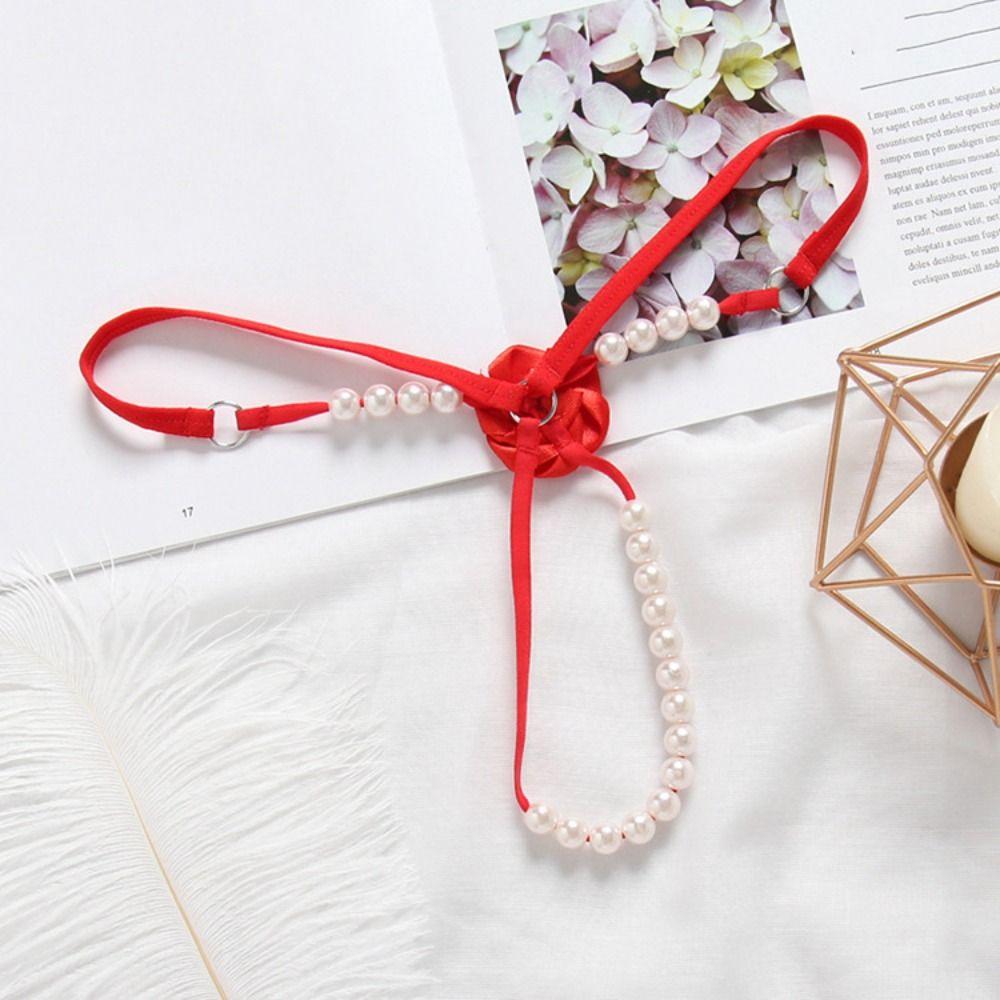 Ultra-thin Women's Thong Hollow-out Sexy Briefs Comfortable Pearl Underwear  Ladies