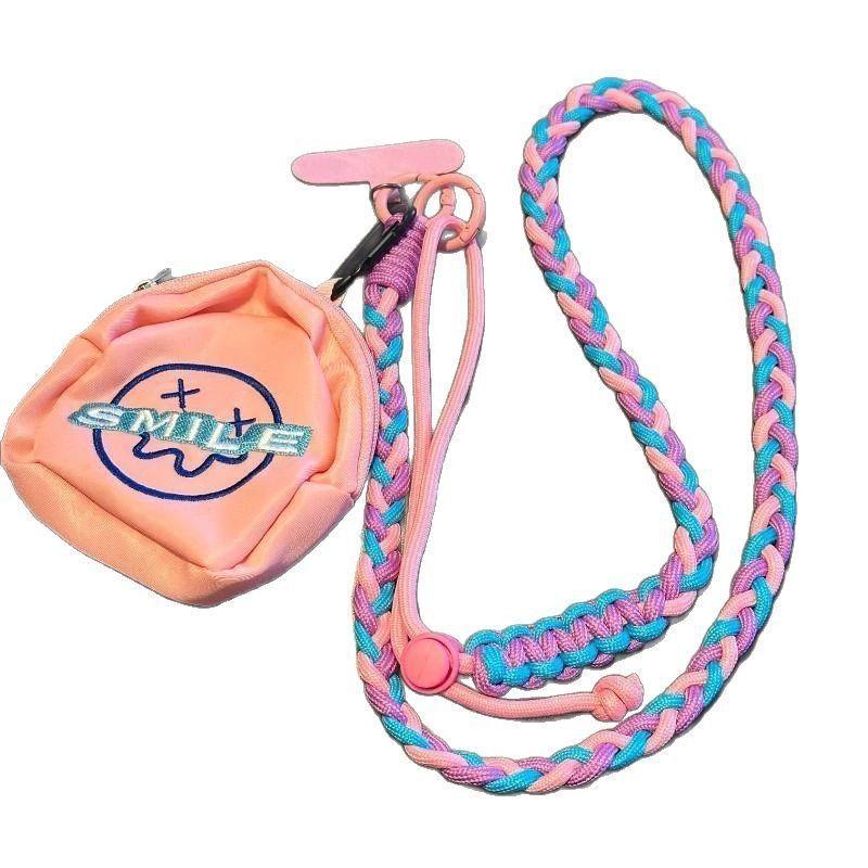 Dopamine color scheme mobile phone case lanyard adjustable messenger portable pendant storage bag multi-functional anti-lost lanyard female