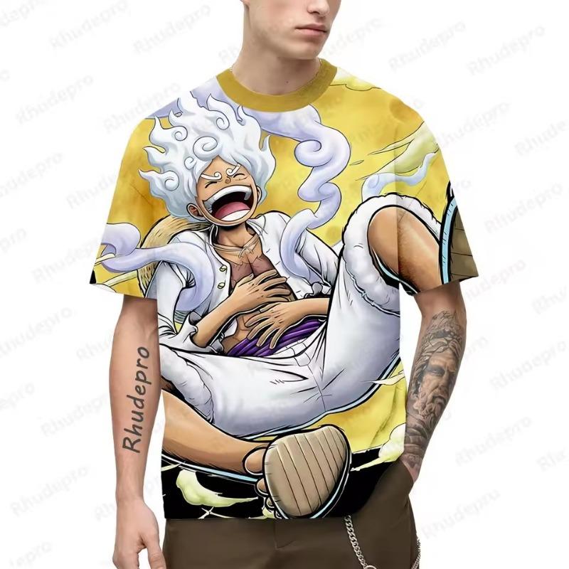 Letní Pánské Módní Tričko Módní Harajuku 3D Tištěné Kreslený Vzor Tričko Ležérní Pohodlný Top s Krátkým Rukávem