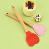 3 Pcs 3 Colours Baking Tool Silicone Cooking Spoons Easy To Use Heart Shaped Spatula  Gift