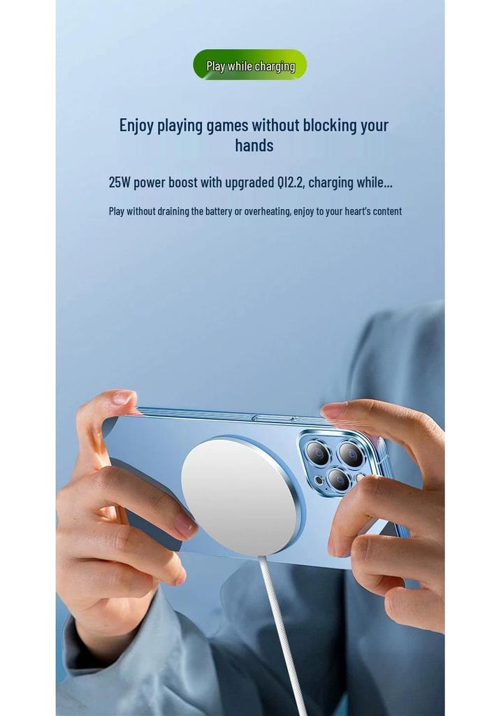 25W Magnetic Fast Charging Qi2.2 Wireless Charger, Slim & Cool, Compatible with Apple Phones 12-17.