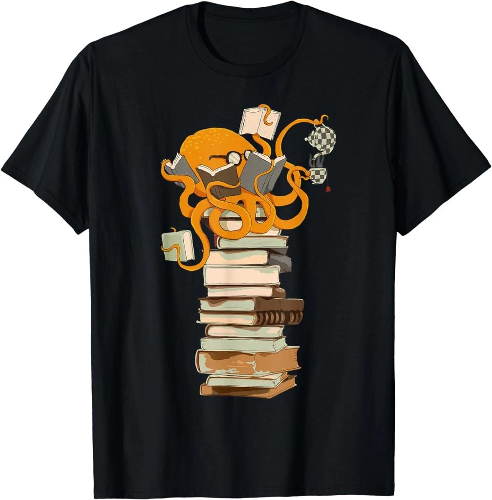 Reading Octopus, tea, coffee and books gift Tee Shirt Gift T-Shirt