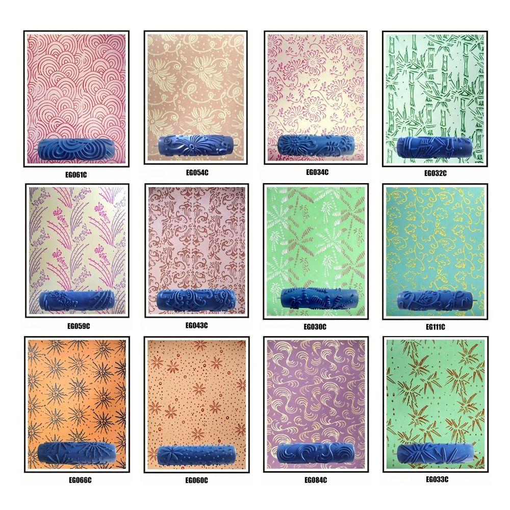 Reusable Patterned Paint Roller Texture Paint Tool Wall Painting Roller Cabinets Painting