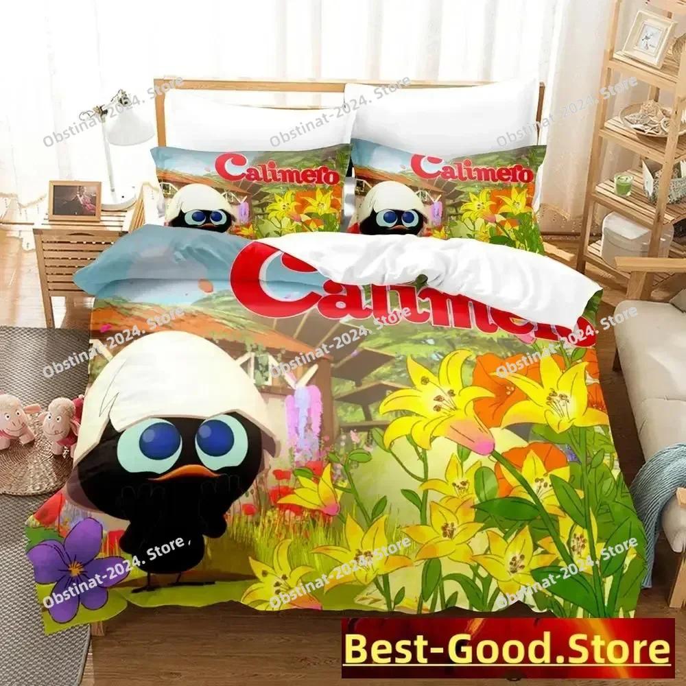 Cute Calimero Bedding Set Single Twin for Full Queen King Size Bed Set Aldult Kid Bedroom soft Duvetcover Sets Kawaii Bed