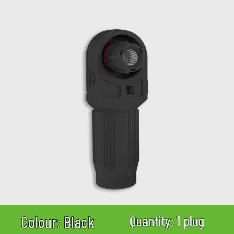 Black and Orange Angled Plug Socket; Positive/Negative Pole Energy Storage Connector; Threaded Hole; 70A-120A Current Capacity