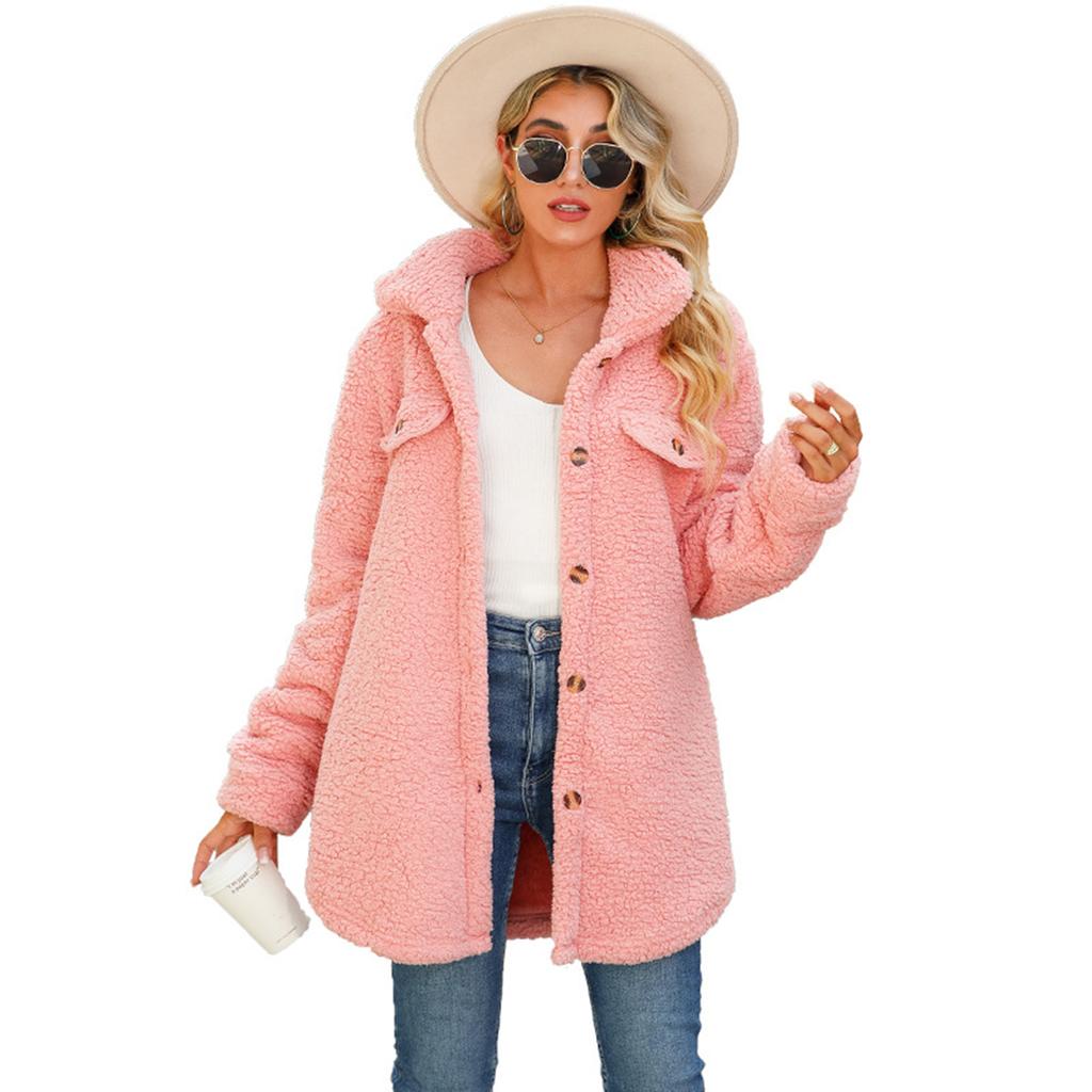 Fashionable women's casual long plush coat