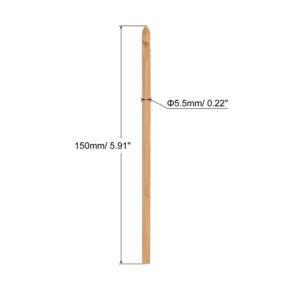 6pcs Wooden Bamboo Crochet Hook 3mm-10mm Knitting Crochet Needles for DIY Craft Yarn