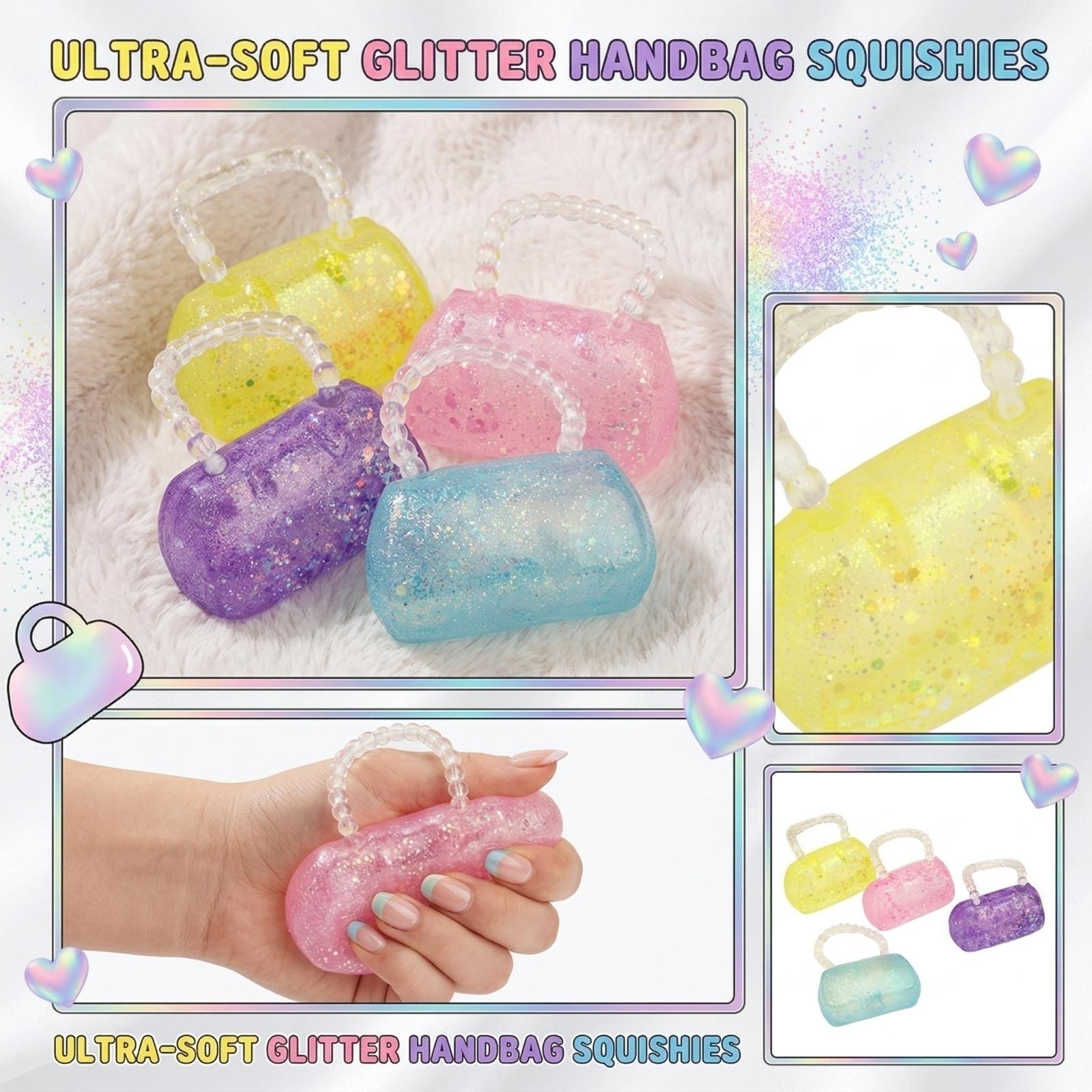 

Glitter Handbag Toy, Cute Transparent Bag-Shaped Toy For Kids & Decor One Size
