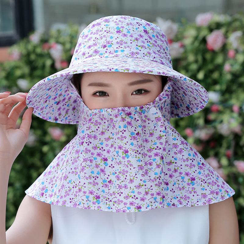 Women'S Sun Protection Visor Uv Protection Outdoor Work Hat Windproof Cycling Hat Tea Picking Hat